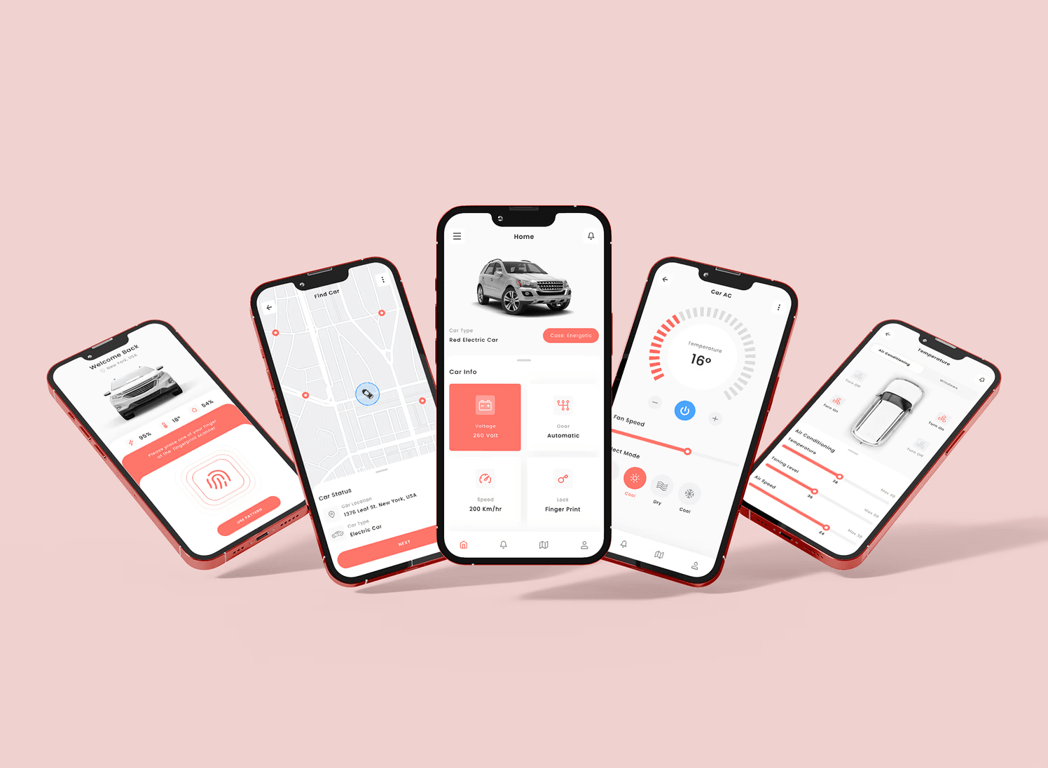 CarTrack automotive mobile app interface