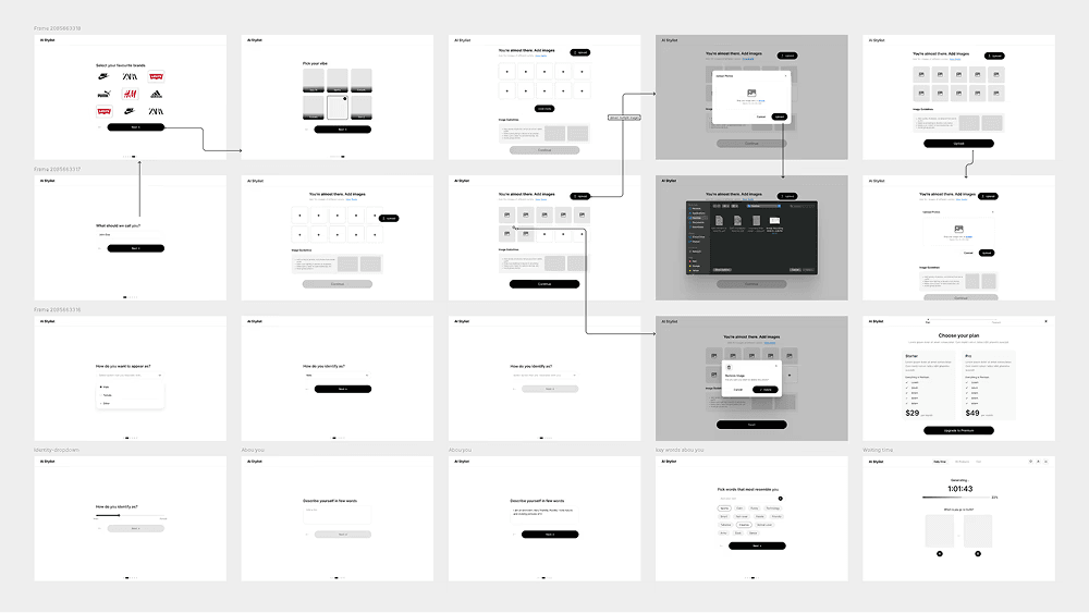 My Drip low-fidelity wireframes